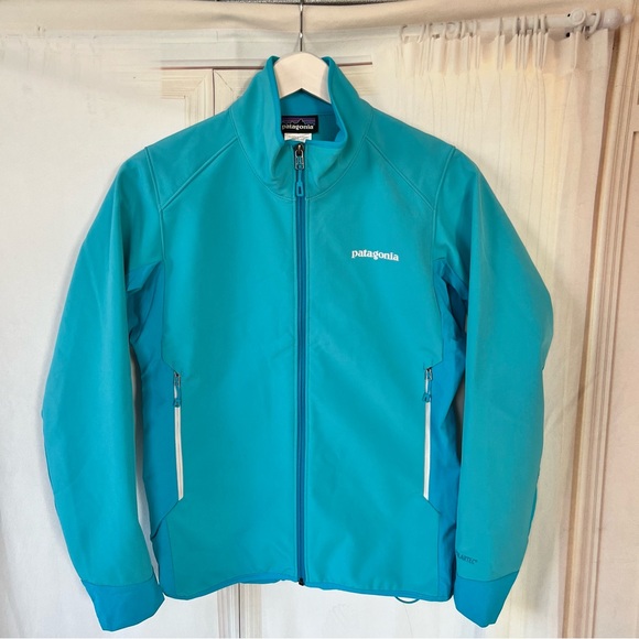 PATAGONIA Polartec Adze Full Zip Jacket W/ Logo Teal Blue - Picture 9 of 12